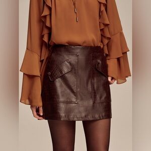 Commense Brown Mini Skirt